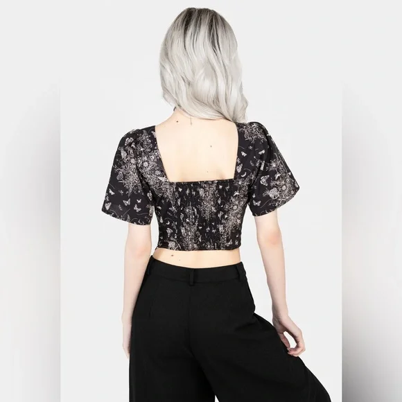 Disturbia Thalia Button Front Crop Top US 12 / UK 16 - Picture 3 of 6